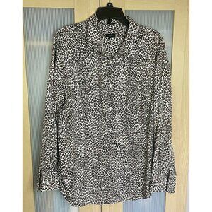 Talbots Animal Print Shirt Womens 20W Top Blouse Career Casual Travel Plus